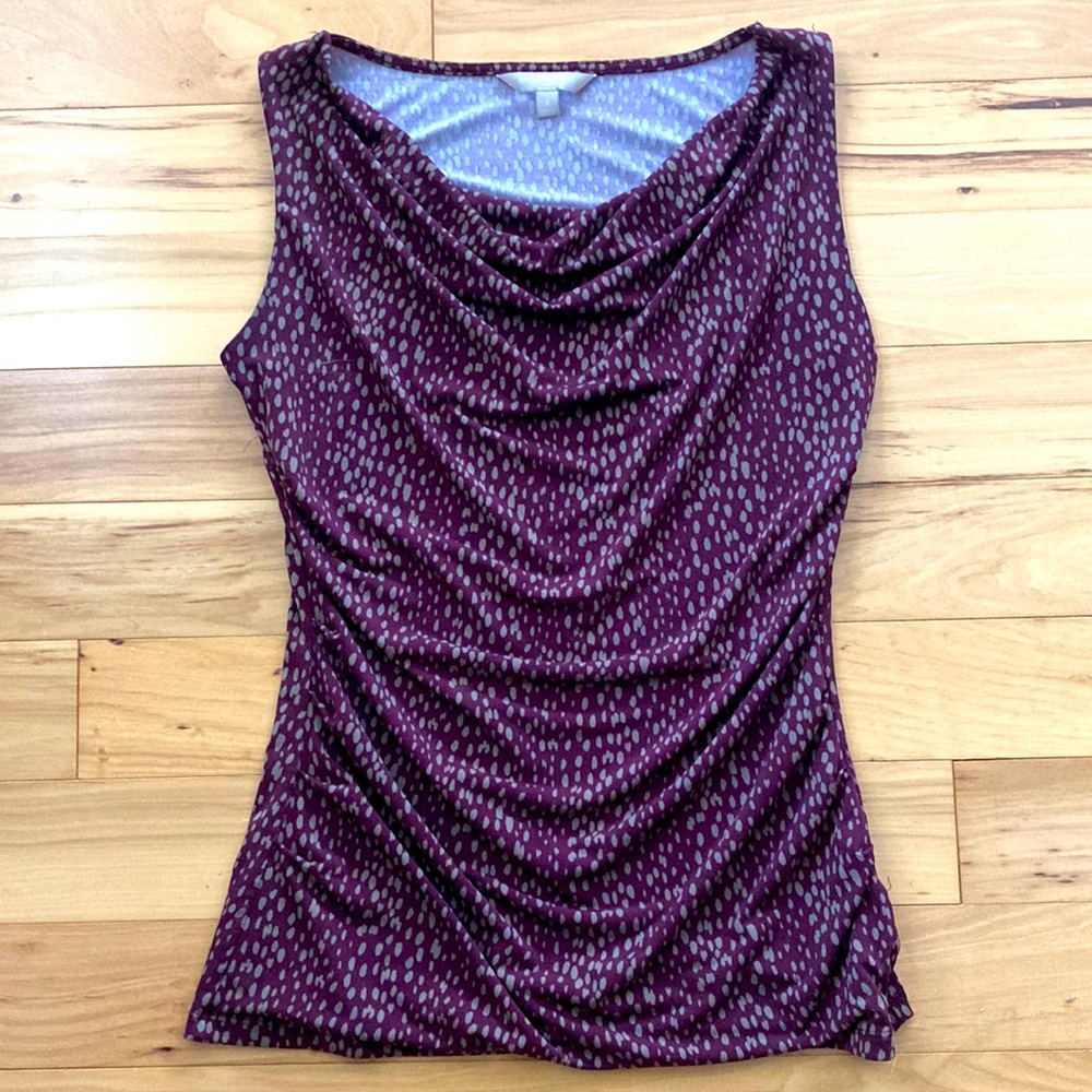 Cowl neck, ruched tank